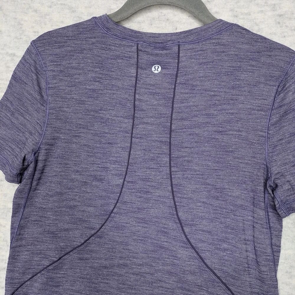 Lululemon Women's Long Distance Short Sleeve Tee Heathered Lilac Sz 2 - Picture 5 of 10